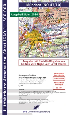 ICAO-Karten Deutschland 2024 mit Nachttiefflugstrecken